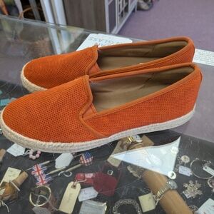 Clarks Cushion Soft Orange Espadrille Slip-On Shoes